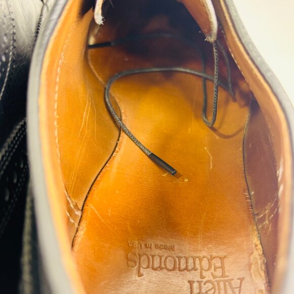 Vintage Allen Edmonds "Argonaut" Men's Leather Cap-Toe Oxfords 10.5 D Black - Picture 12 of 16